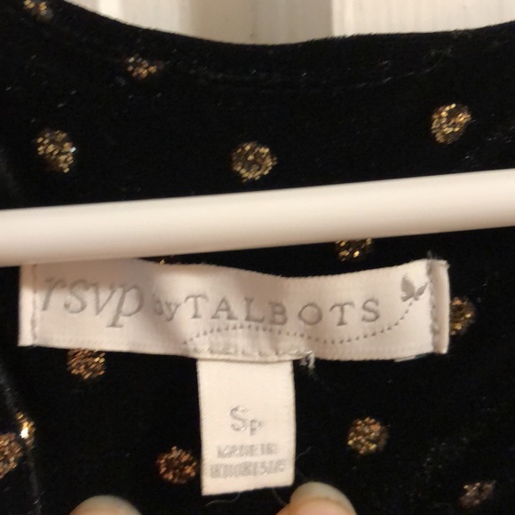 Talbots black small dress with gold polka dots - great for a Christmas party - Picture 4 of 6